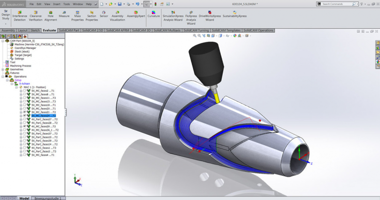 CAD model of a machined component during product development